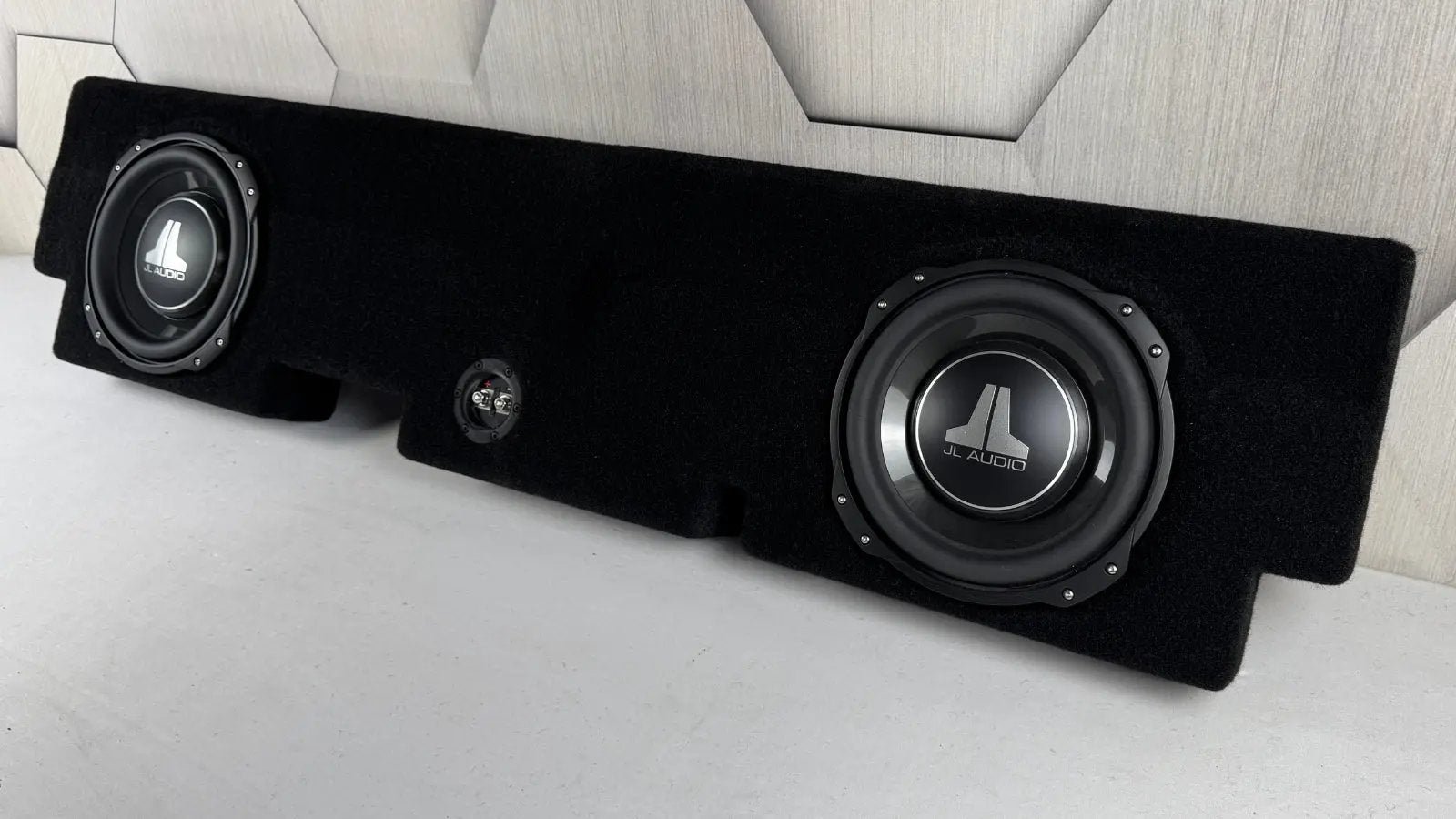 2015-2023 Ford F-150/F-250 Behind-Seat Dual 10″ Enclosure, Loaded with JL Audio 10TW3 2015-2023 Ford F-150/F-250 Behind-Seat Dual 10″ Enclosure, Loaded with JL Audio 10TW3