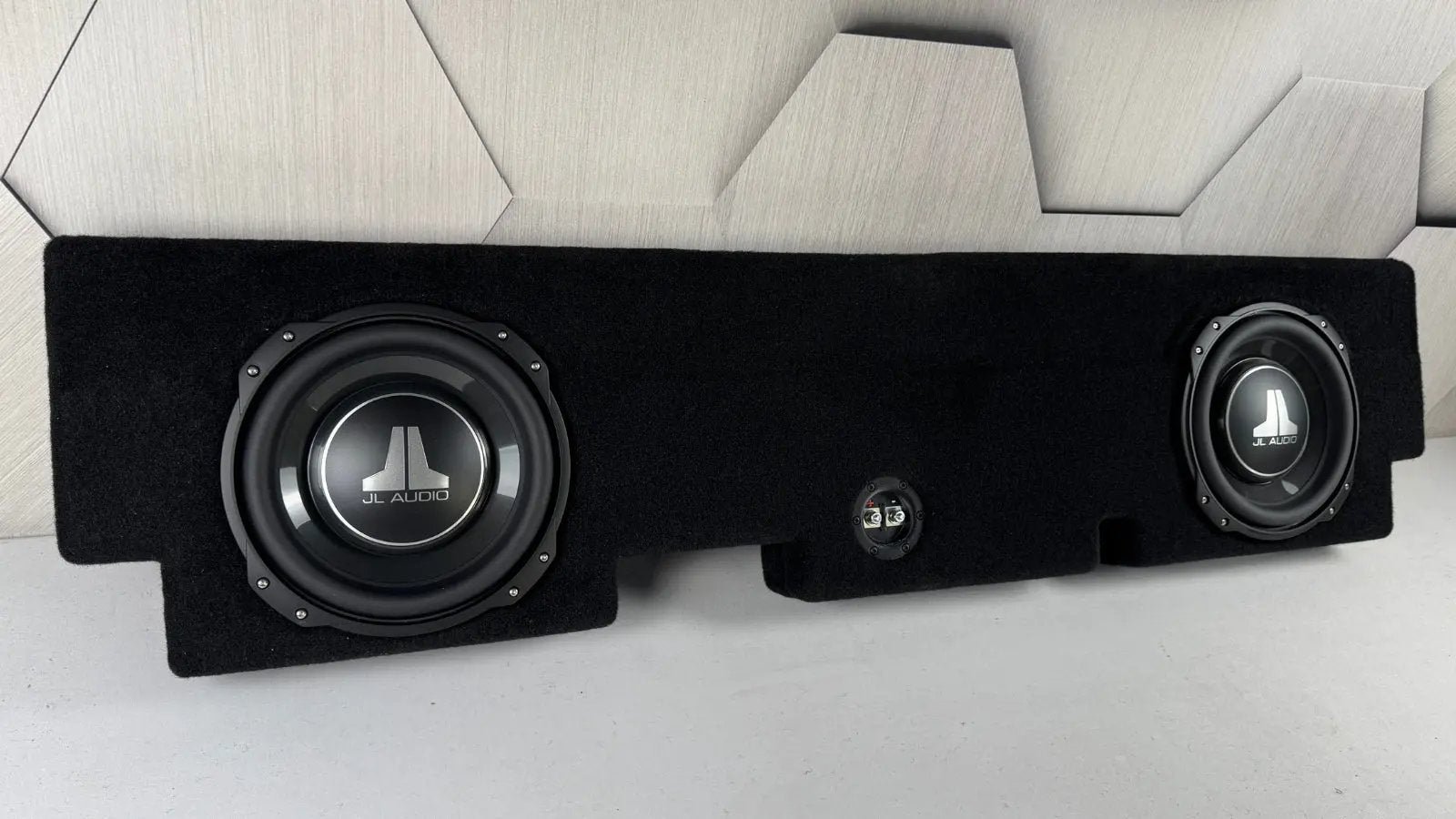 2015-2023 Ford F-150/F-250 Behind-Seat Dual 10″ Enclosure, Loaded with JL Audio 10TW3 2015-2023 Ford F-150/F-250 Behind-Seat Dual 10″ Enclosure, Loaded with JL Audio 10TW3