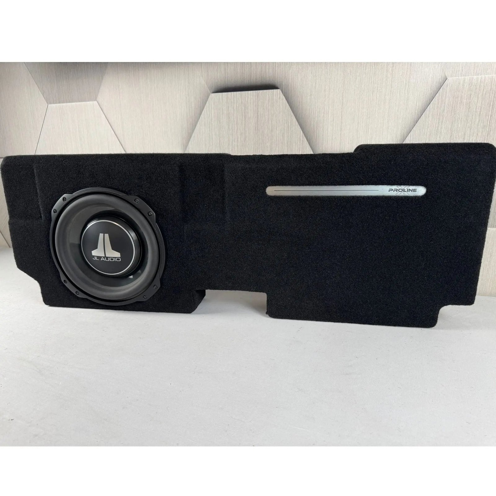 2015-2023 Ford F-150/F-250 Behind-Seat PR Single 10″ Enclosure, Loaded with JL Audio 10TW3 2015-2023 Ford F-150/F-250 Behind-Seat PR Single 10″ Enclosure, Loaded with JL Audio 10TW3