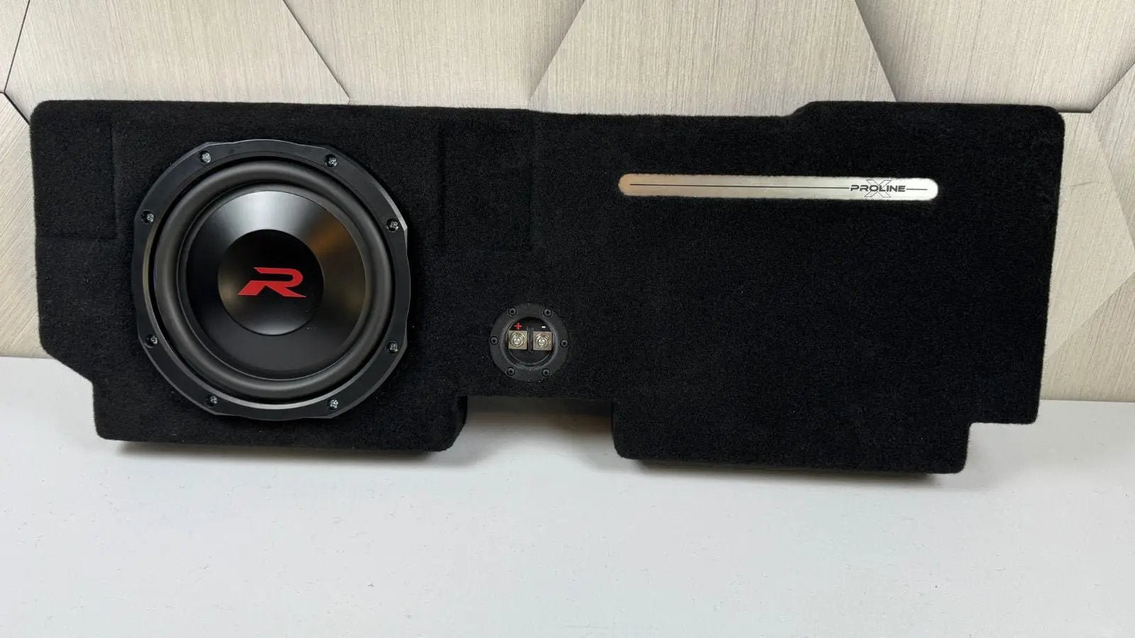2015-2023 Ford F-150/F-250 Behind-Seat Single 10″ Enclosure, Loaded with Alpine RSW10 2015-2023 Ford F-150/F-250 Behind-Seat Single 10″ Enclosure, Loaded with Alpine RSW10