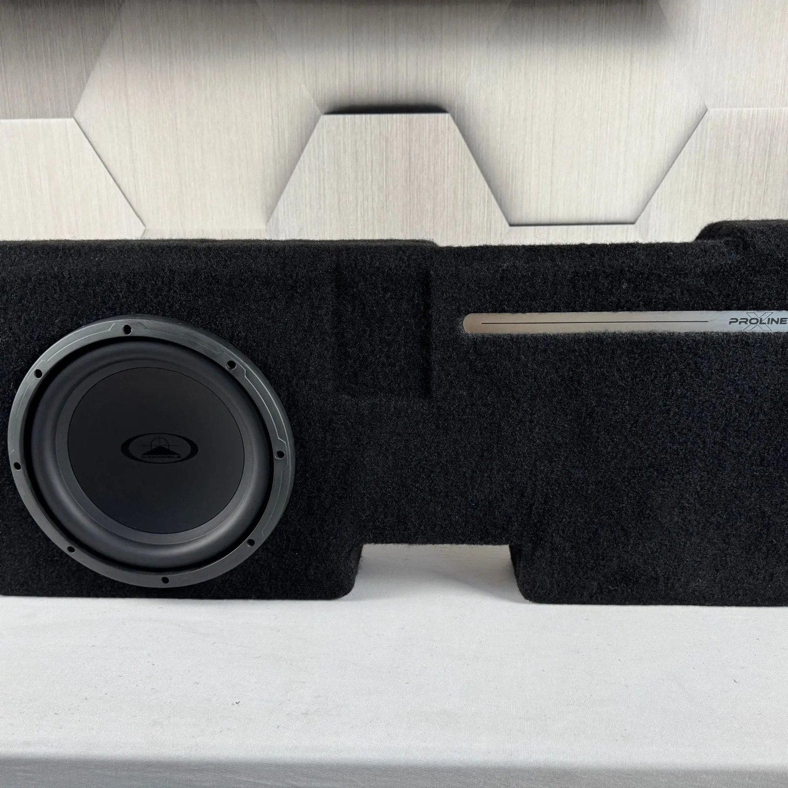 2015-2023 Ford F-150/F-250 Behind-Seat Single 10″ Enclosure, Loaded with Audiomobile Evo 2410 2015-2023 Ford F-150/F-250 Behind-Seat Single 10″ Enclosure, Loaded with Audiomobile Evo 2410