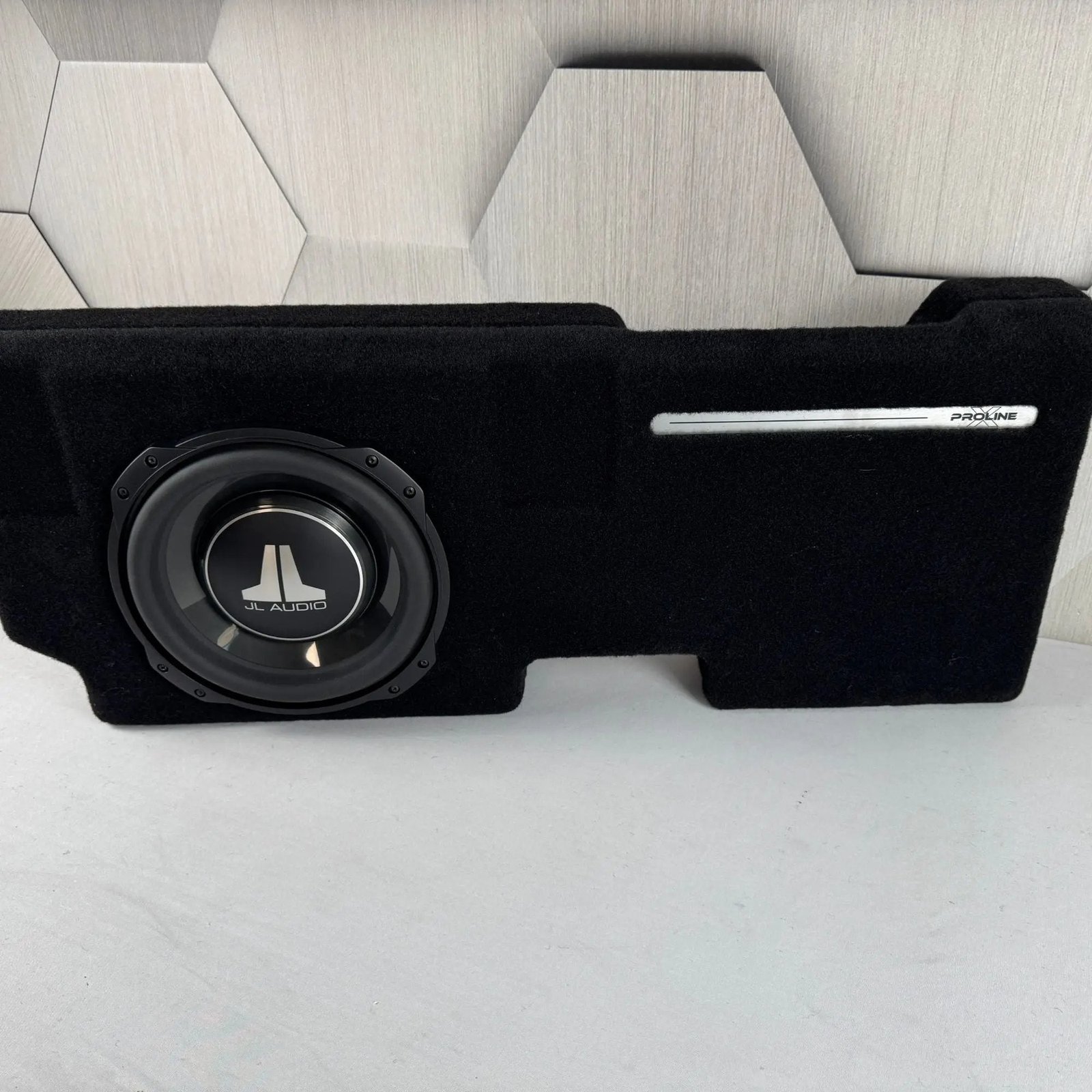 2015-2023 Ford F-150/F-250 Behind-Seat Single 10″ Enclosure, Loaded with JL Audio 10TW3 2015-2023 Ford F-150/F-250 Behind-Seat Single 10″ Enclosure, Loaded with JL Audio 10TW3