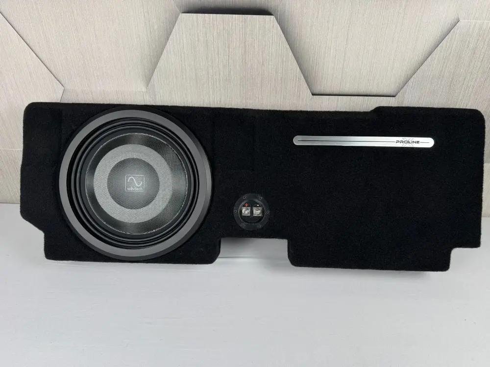 2015-2023 Ford F-150/F-250 Behind-Seat Single 12″ Enclosure, Loaded with Wavtech thinPRO12 2015-2023 Ford F-150/F-250 Behind-Seat Single 12″ Enclosure, Loaded with Wavtech thinPRO12
