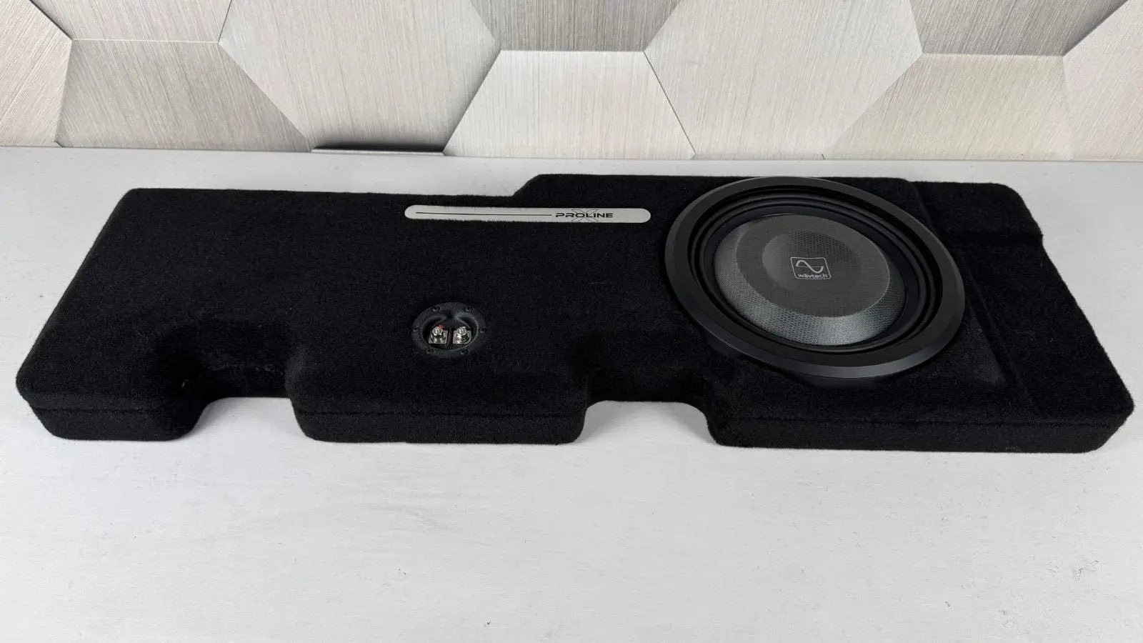 2024-2026 Ford F-150/F-250/F-350 Behind-Seat Single 12″ Enclosure, Loaded with Wavtech thinPRO12 2024-2026 Ford F-150/F-250/F-350 Behind-Seat Single 12″ Enclosure, Loaded with Wavtech thinPRO12