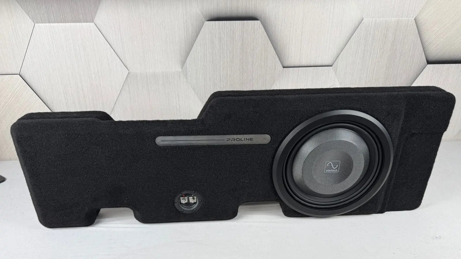 2024-2026 Ford F-150/F-250/F-350 Behind-Seat Single 12″ Enclosure, Loaded with Wavtech thinPRO12 2024-2026 Ford F-150/F-250/F-350 Behind-Seat Single 12″ Enclosure, Loaded with Wavtech thinPRO12