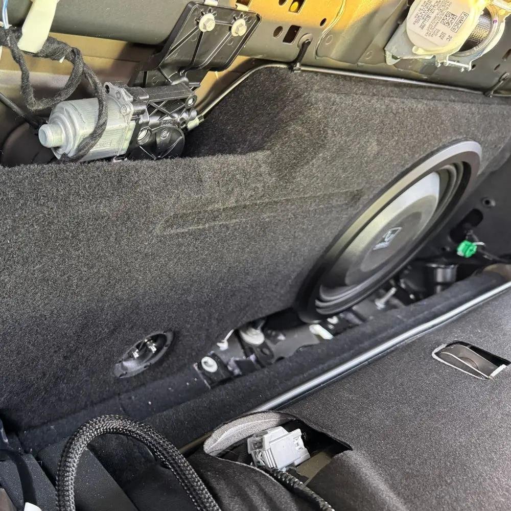 2024-2026 Ford F-150/F-250/F-350 Behind-Seat Single 12″ Enclosure, Loaded with Wavtech thinPRO12 2024-2026 Ford F-150/F-250/F-350 Behind-Seat Single 12″ Enclosure, Loaded with Wavtech thinPRO12