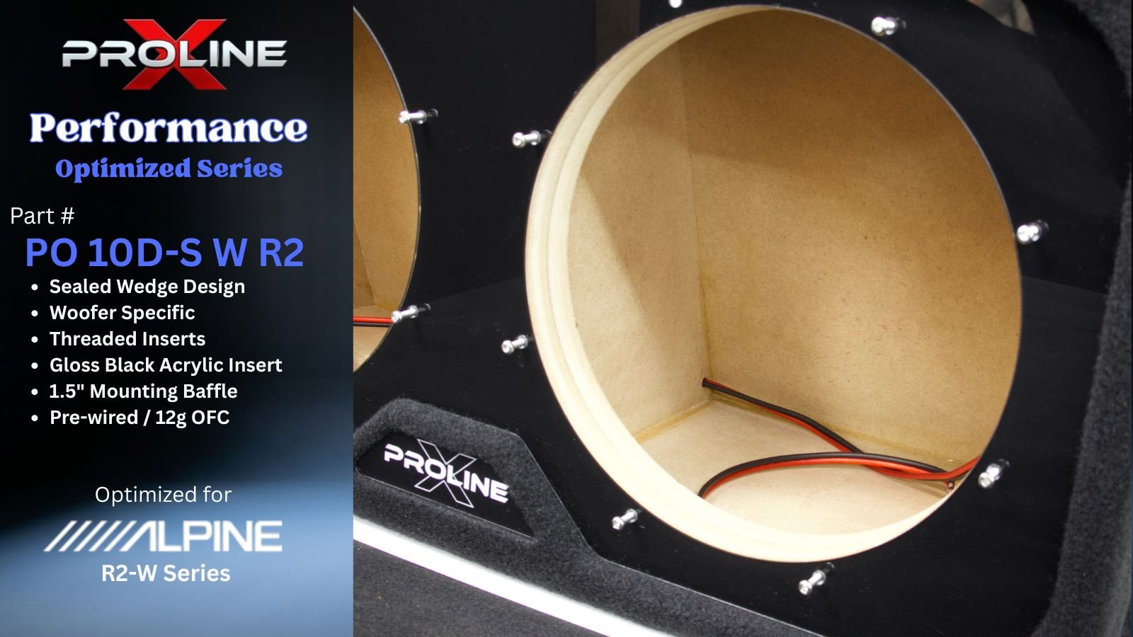 Alpine R2-W10 Sealed Wedge Enclosure, Dual 10″ Alpine R2-W10 Sealed Wedge Enclosure, Dual 10″