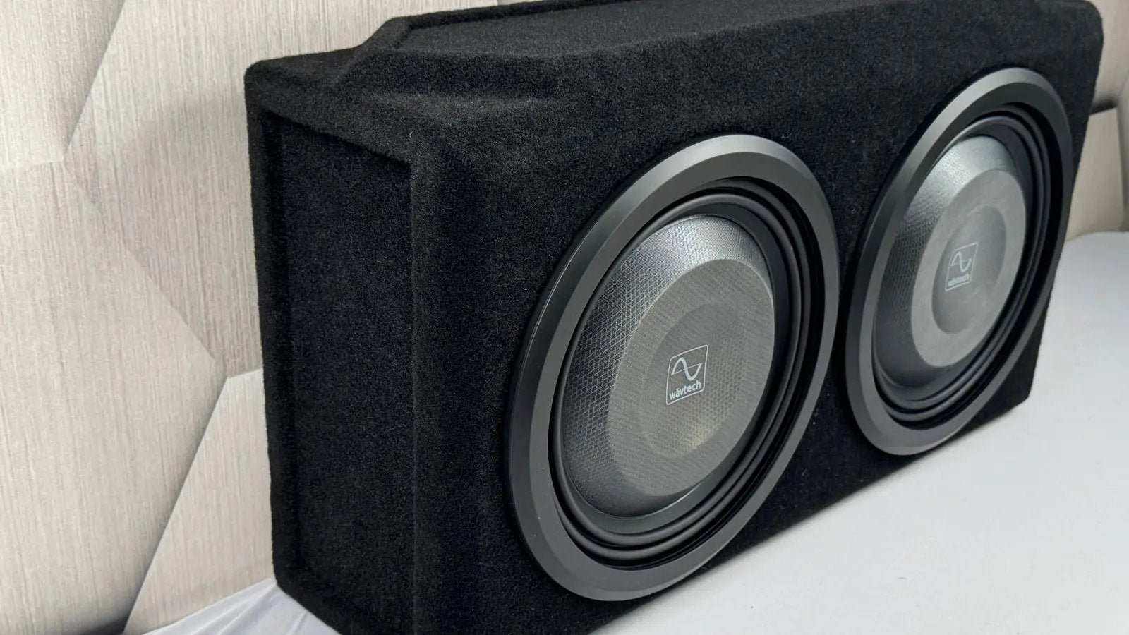 Dual Shallow 12″ Sealed Subwoofer Enclosure, Loaded with Wavtech thinPRO12 Dual Shallow 12″ Sealed Subwoofer Enclosure, Loaded with Wavtech thinPRO12
