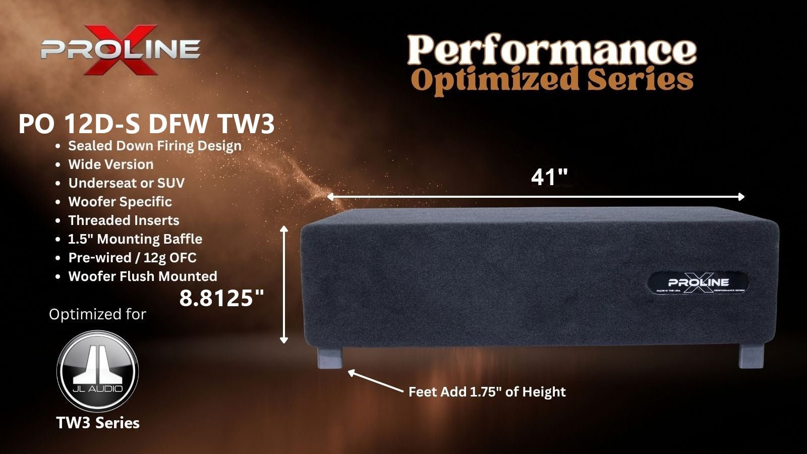 JL Audio 12TW3 Sealed Shallow Down Fire Wide Enclosure, Dual 12″ JL Audio 12TW3 Sealed Shallow Down Fire Wide Enclosure, Dual 12″
